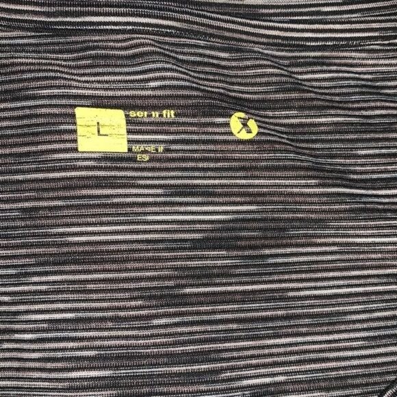 C9 Champion Gray Striped Womens Short Sleeve Semi Fit Activewear Top Size L - Picture 3 of 6